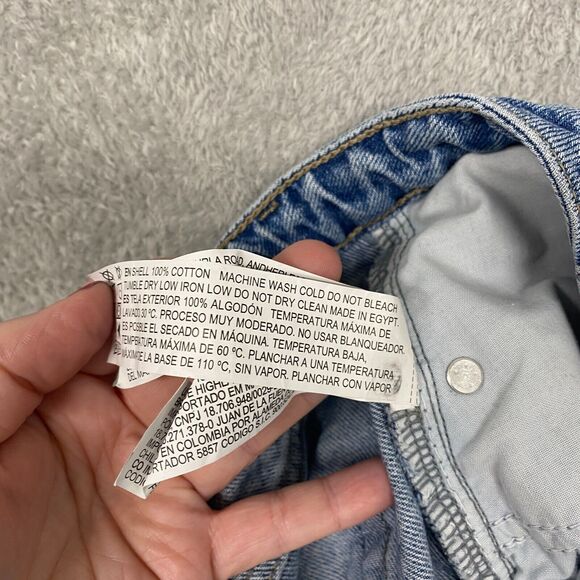 Forever21 Womens Shorts 28 Blue Cut‎ Off High Rise Jean Booty Distressed Ripped - Picture 7 of 8